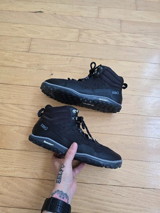 Xero | Scrambler black minimalist gorpcore hiking boots | MENS 8.5 main image 9